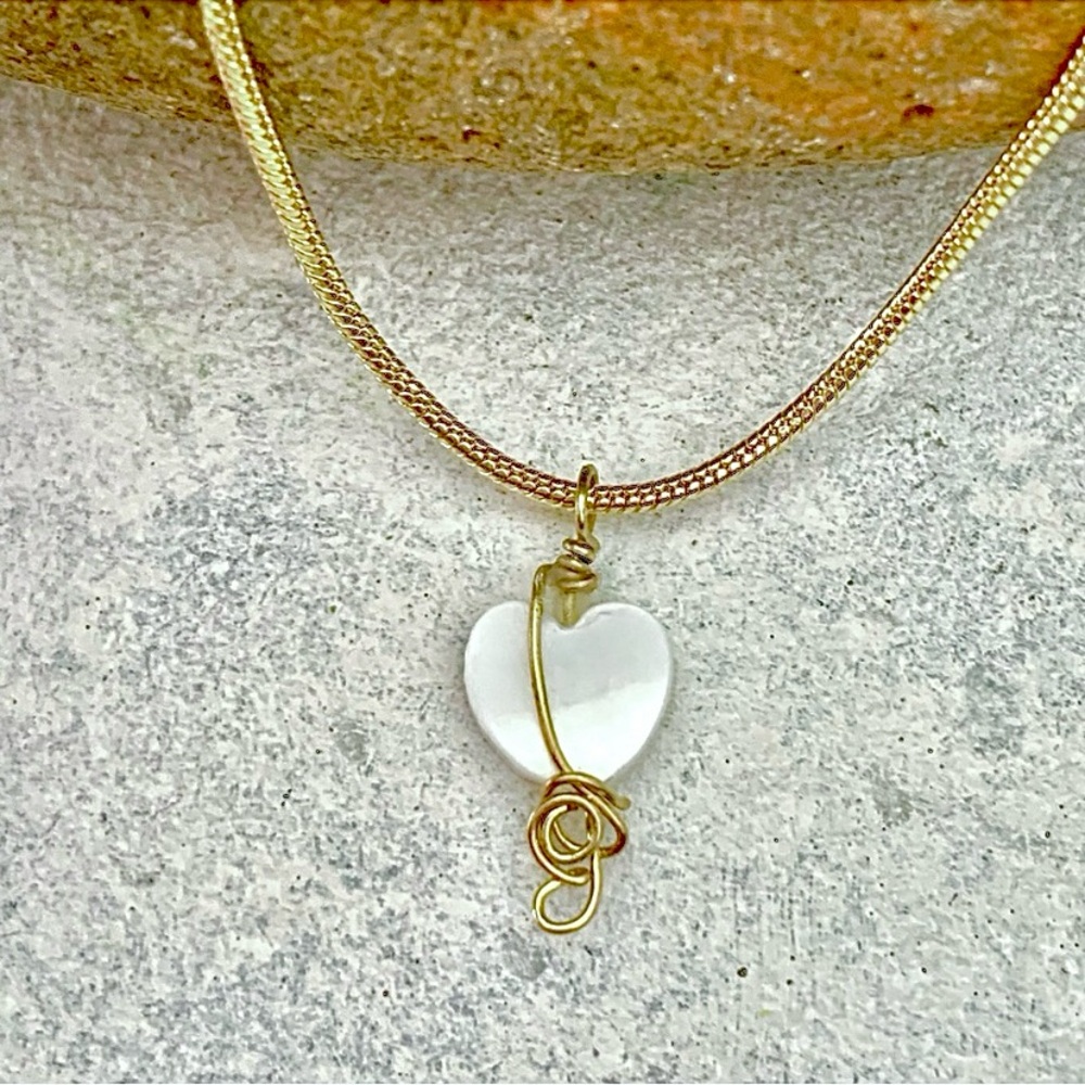 Mother of Pearl Heart Necklace